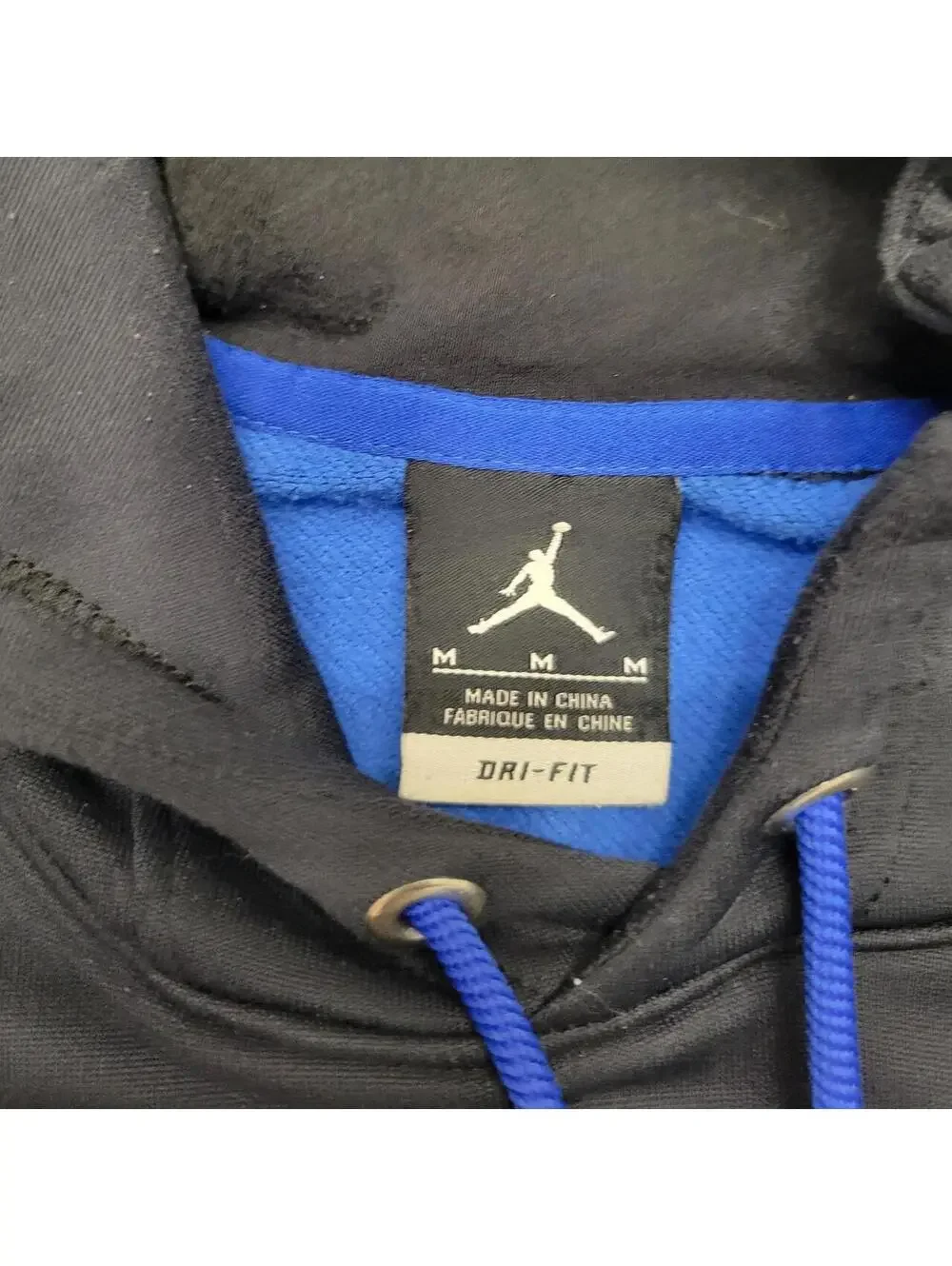 Jordan Melo Carmelo Anthony Striped Pullover Hoodie Black Blue Men’s Medium